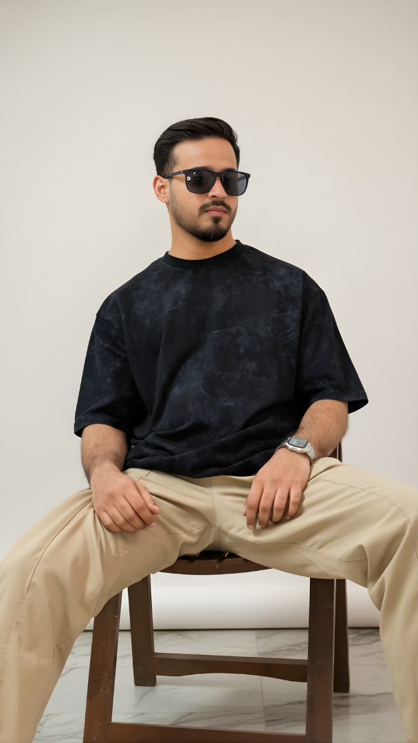 Acid Wash Black Oversized T-Shirt