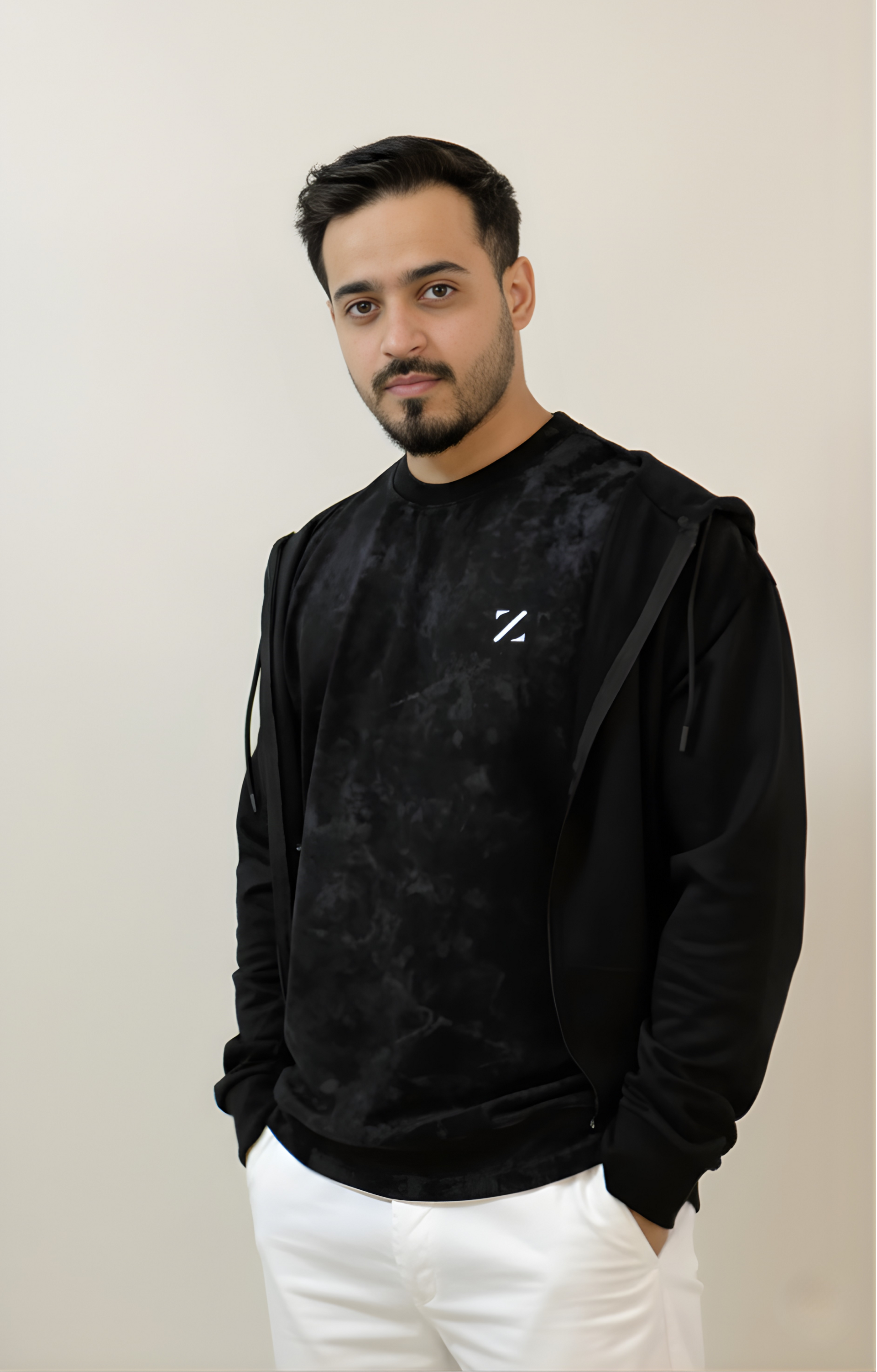 Zimafa black zip hoodie